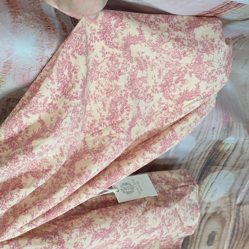 Hyacinth House Pink Toile Thayer Floral Long Sleeve Blouse In XL - Picture 5 of 12